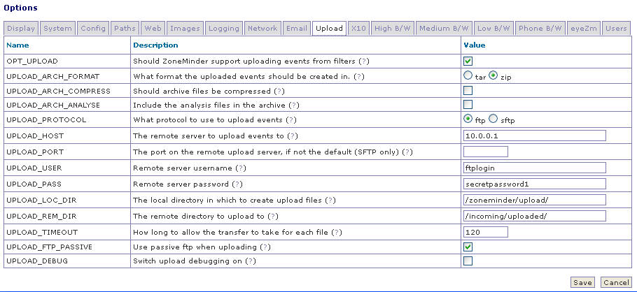 This is the settings for &quot;Options -&gt; Upload&quot; FTP.