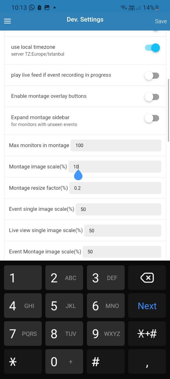 Montage Image Scale Settings